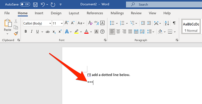insert a line in word for mac